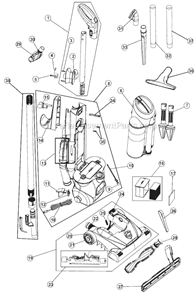 Part Location Diagram of RO-LK0700 Dirt Devil Upper Hose Assembly